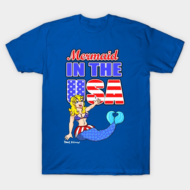 Mermaid in America T-Shirt by Blitzitron25